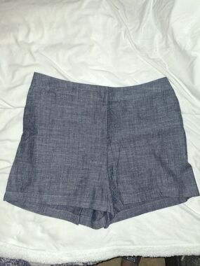 a new day Chambray-Look Tailored Shorts - Blue